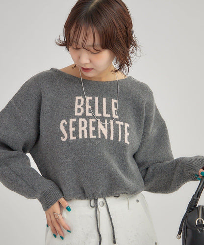 大LOGO抽繩針織衫