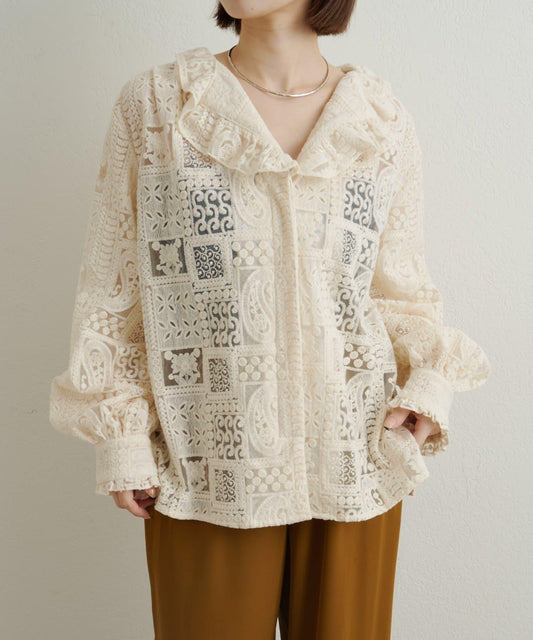 蕾絲荷葉邊襯衫