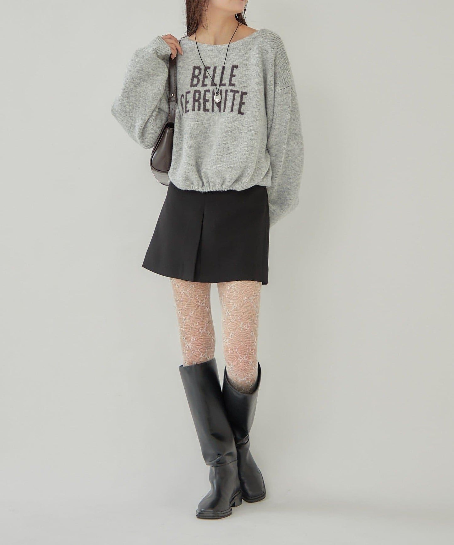 大LOGO抽繩針織衫