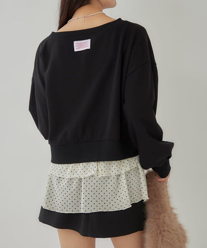 泡泡袖短款衛衣