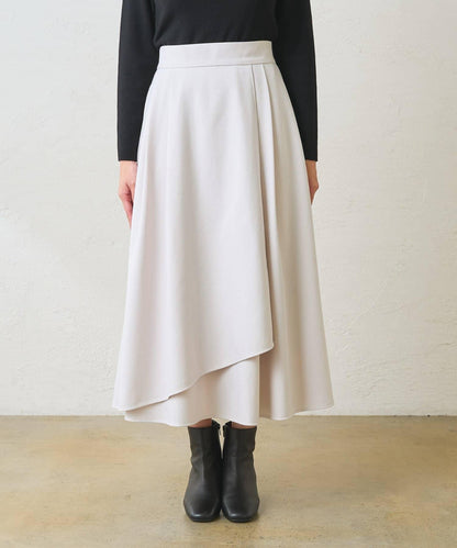 不對稱裹身風格喇叭裙