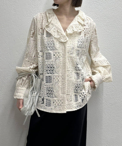 蕾絲荷葉邊襯衫