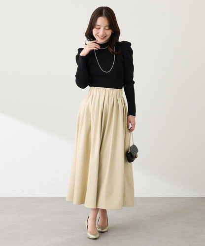 安哥拉觸感墊肩羅紋針織衫