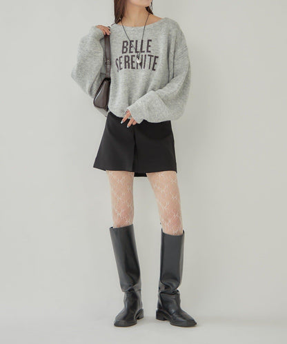 大LOGO抽繩針織衫