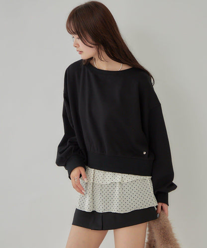 泡泡袖短款衛衣