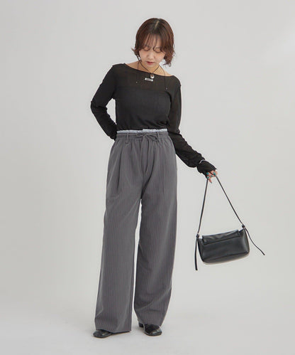 2way薄紗長袖T恤