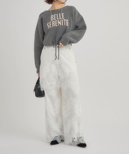 大LOGO抽繩針織衫