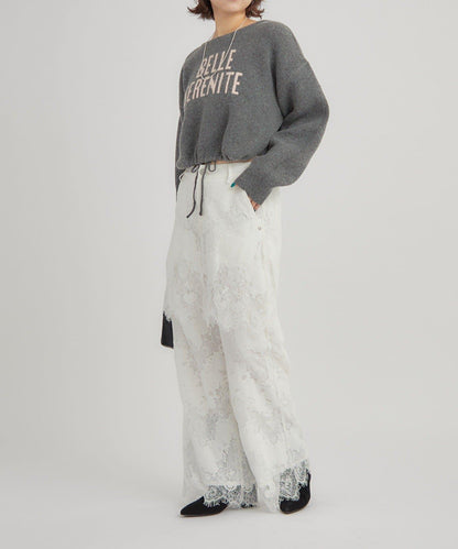 鏤空花邊疊層褲