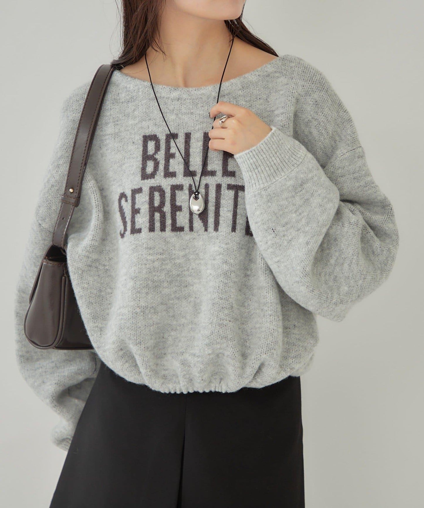 大LOGO抽繩針織衫