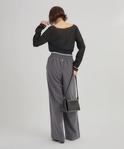 2way薄紗長袖T恤