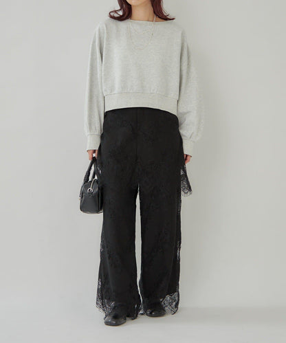 鏤空花邊疊層褲