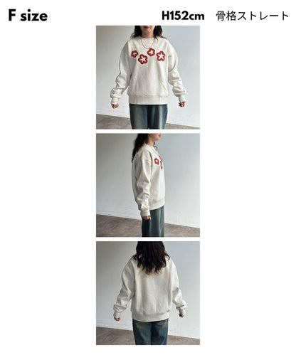 加絨花朵貼布衛衣