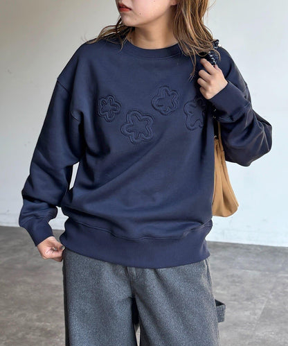 加絨花朵貼布衛衣