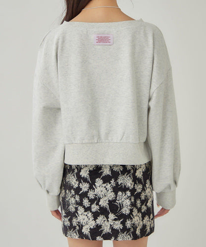 泡泡袖短款衛衣