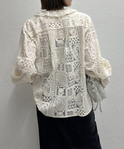 蕾絲荷葉邊襯衫