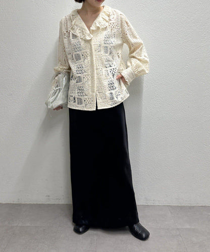 蕾絲荷葉邊襯衫
