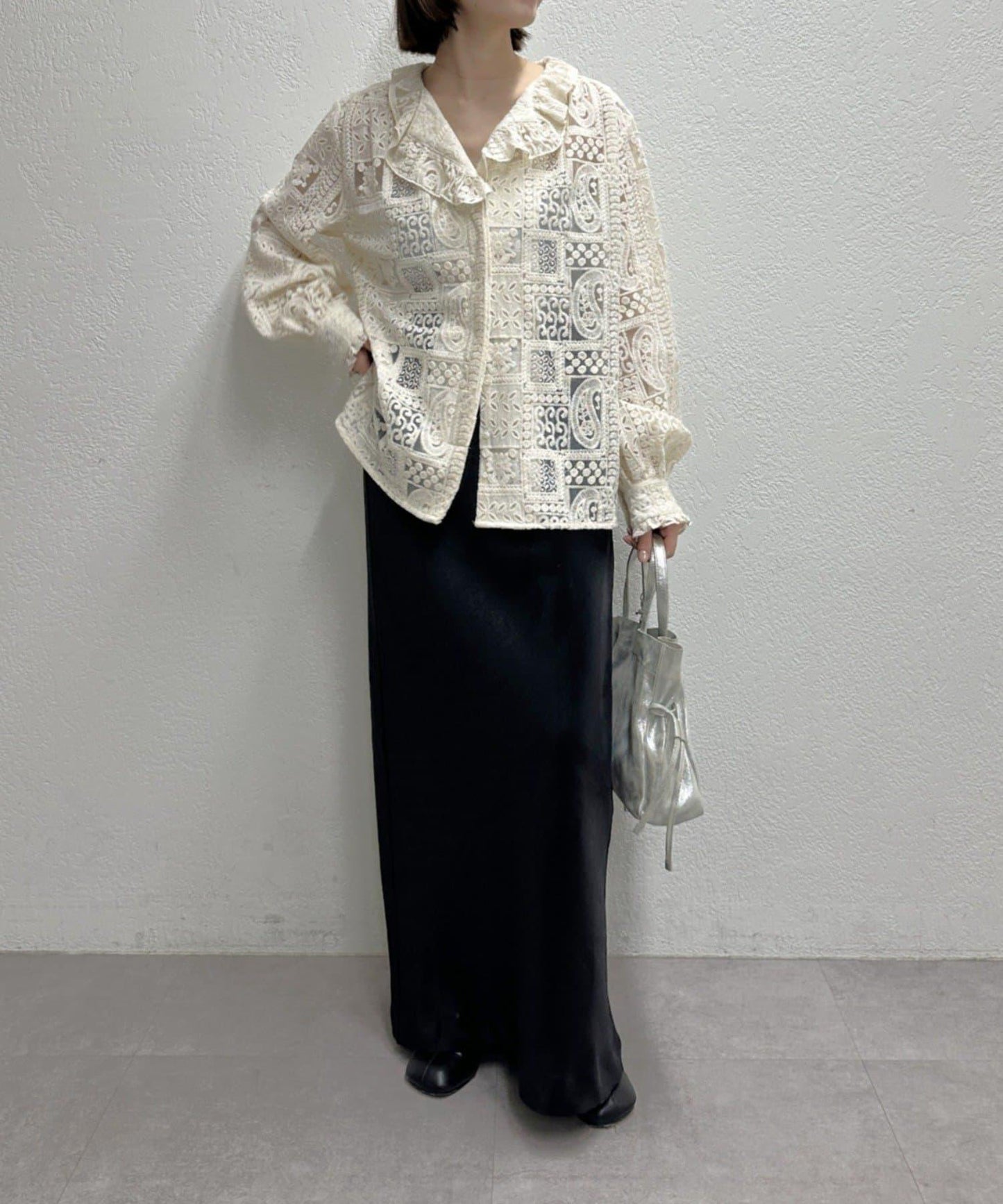 蕾絲荷葉邊襯衫