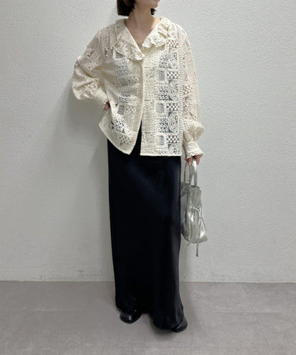 蕾絲荷葉邊襯衫