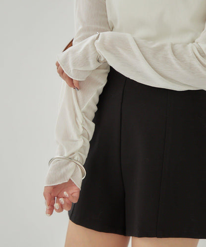 2way薄紗長袖T恤