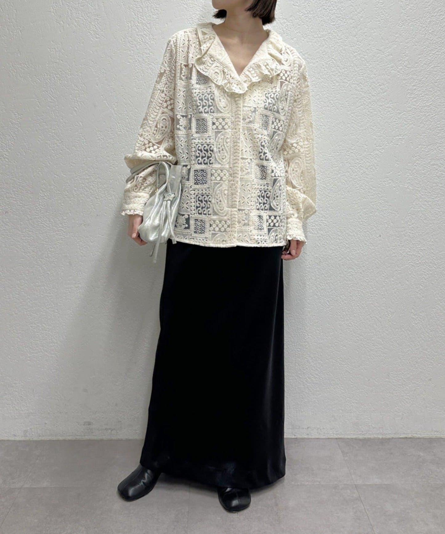 蕾絲荷葉邊襯衫