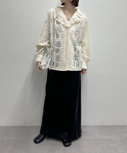 蕾絲荷葉邊襯衫