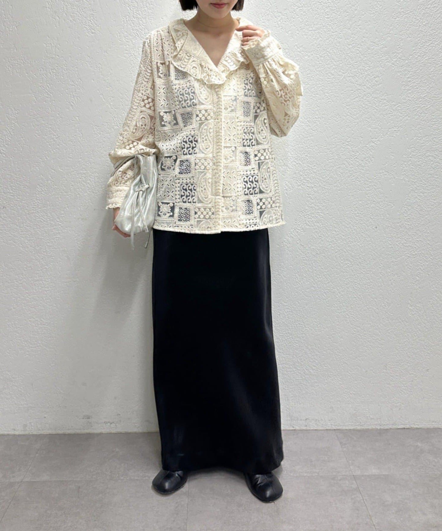 蕾絲荷葉邊襯衫