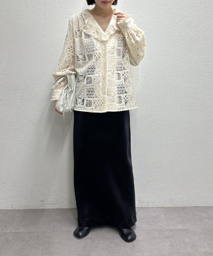 蕾絲荷葉邊襯衫