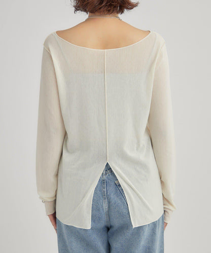 2way薄紗長袖T恤