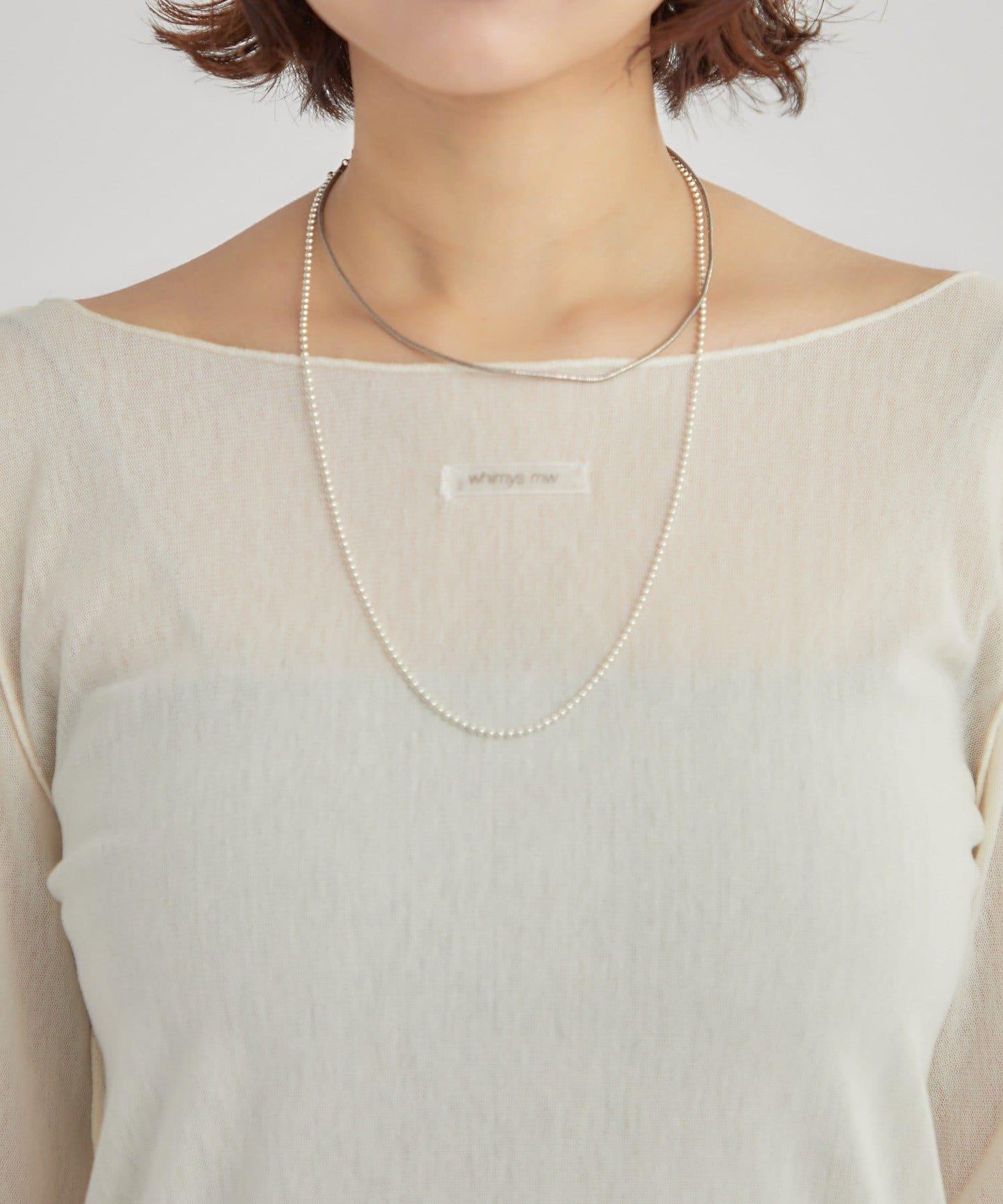 2way薄紗長袖T恤