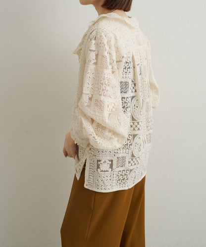 蕾絲荷葉邊襯衫