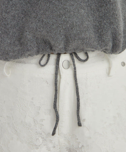 大LOGO抽繩針織衫