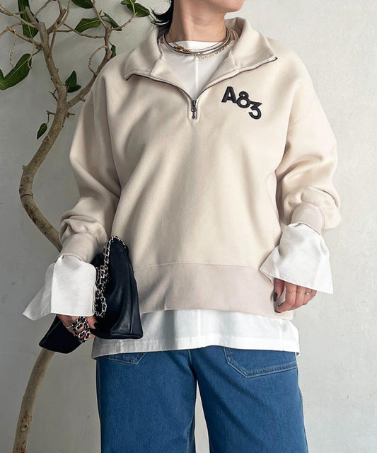 拉鍊羊羔絨套頭衫