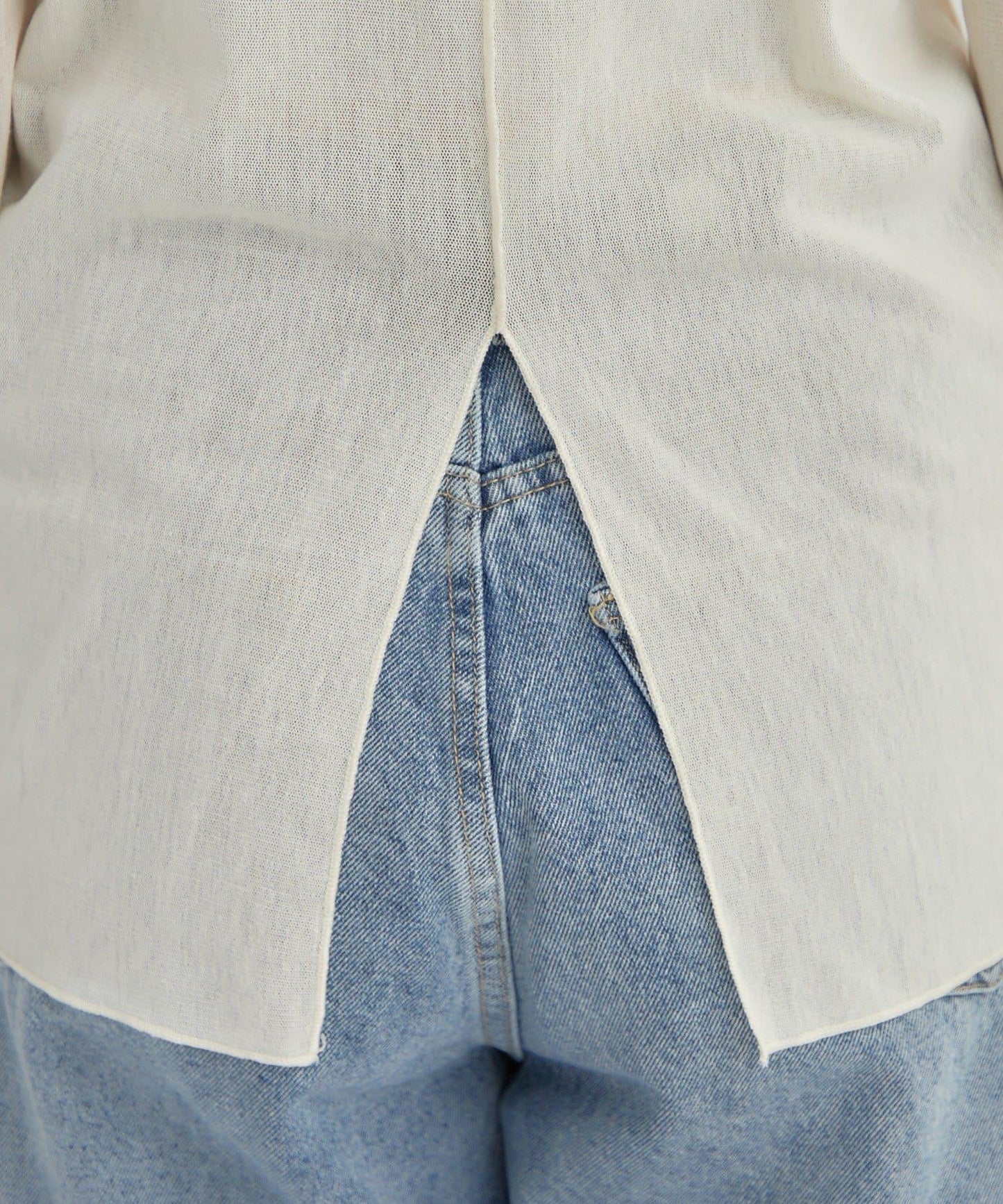 2way薄紗長袖T恤