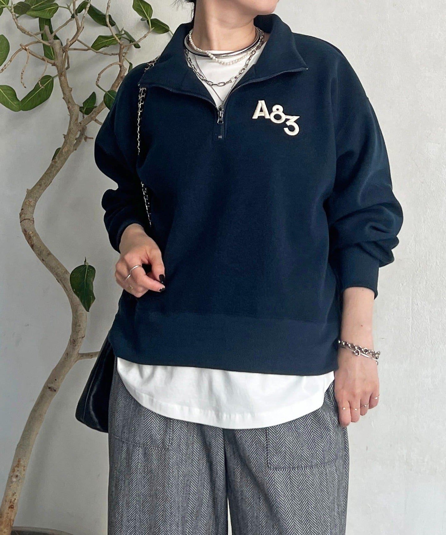 拉鍊羊羔絨套頭衫