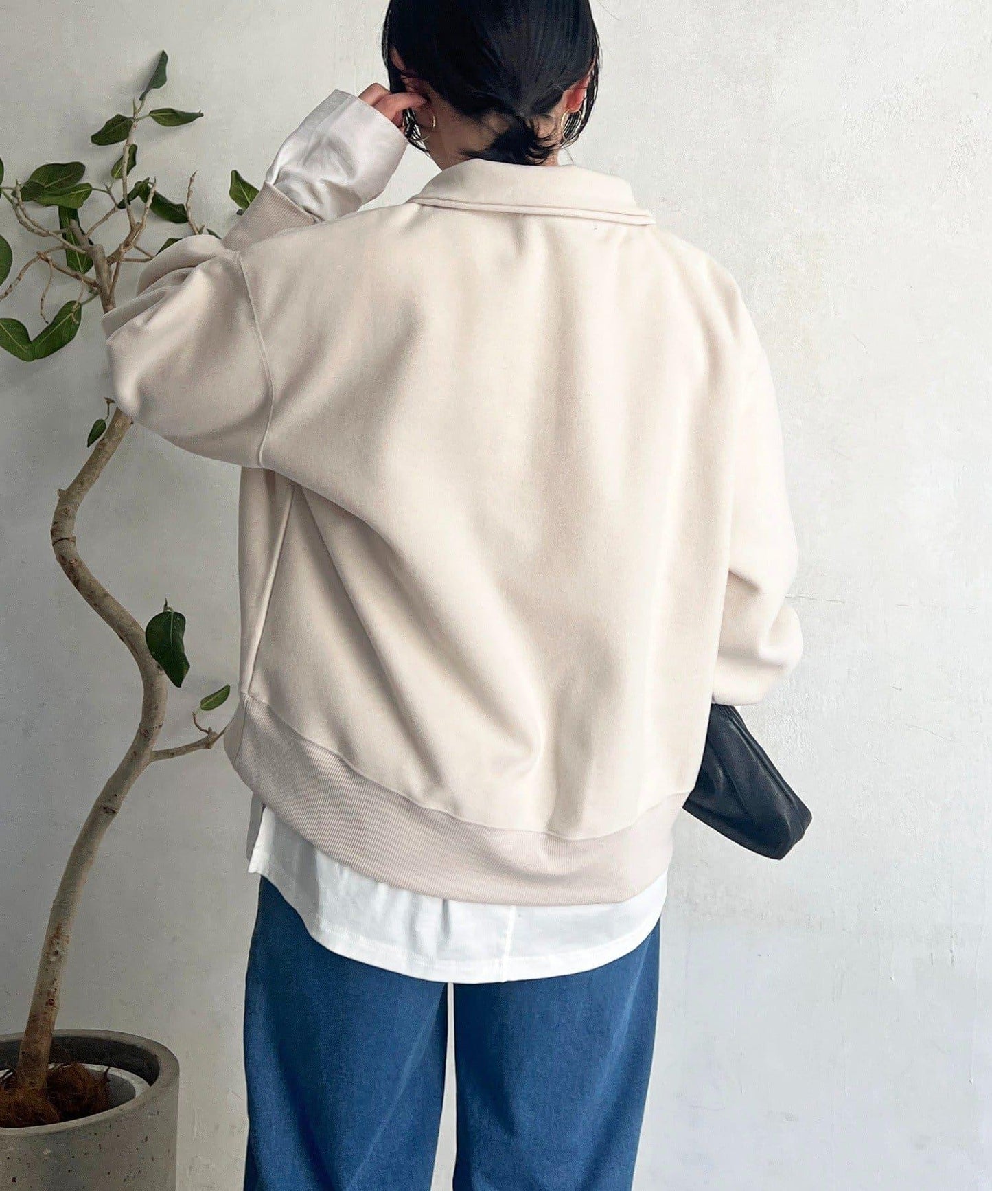 拉鍊羊羔絨套頭衫