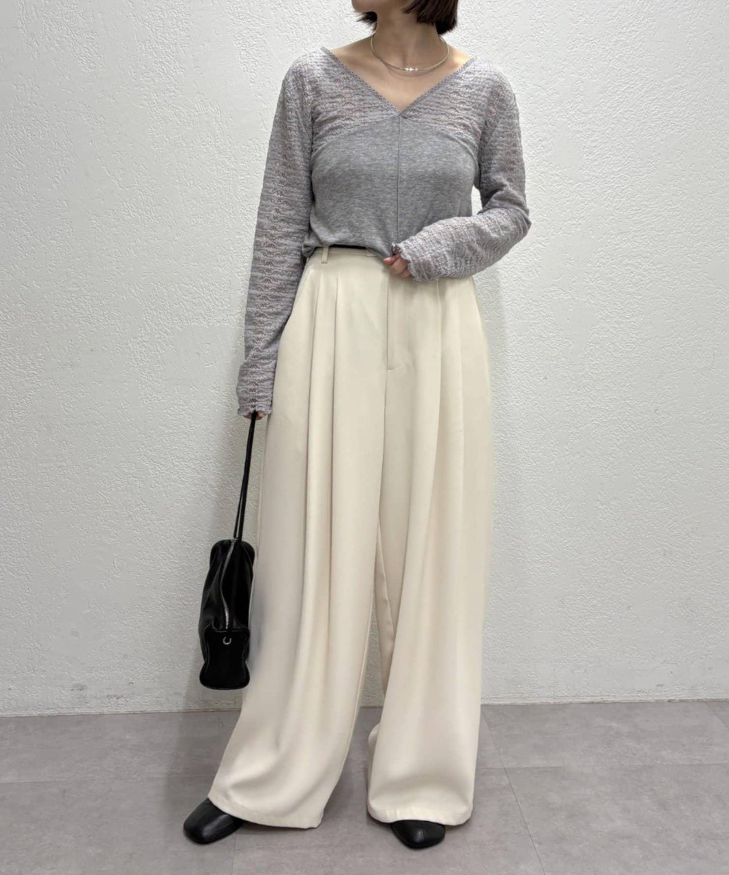 蕾絲拼接針織衫