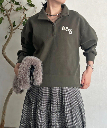 拉鍊羊羔絨套頭衫