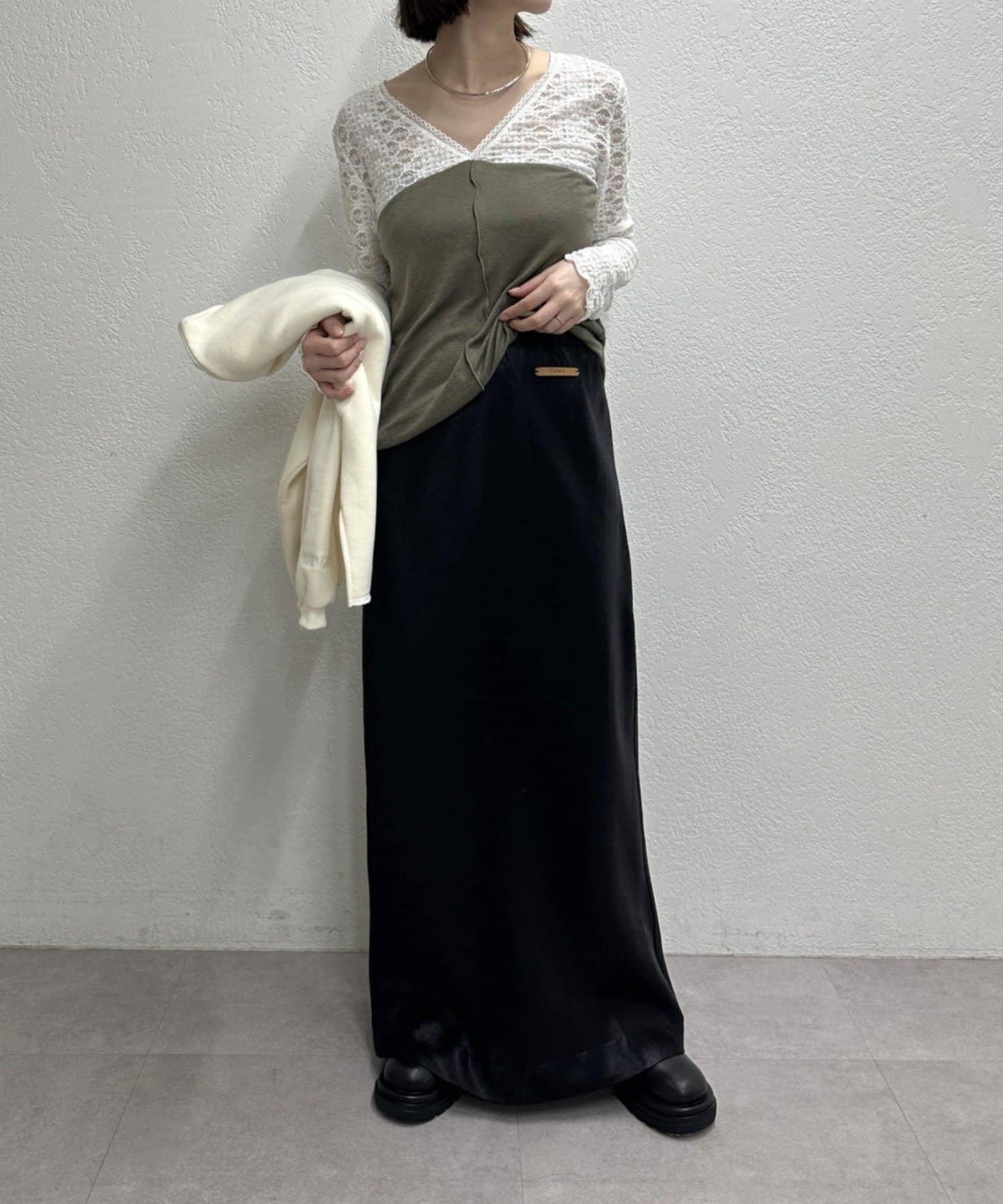 蕾絲拼接針織衫