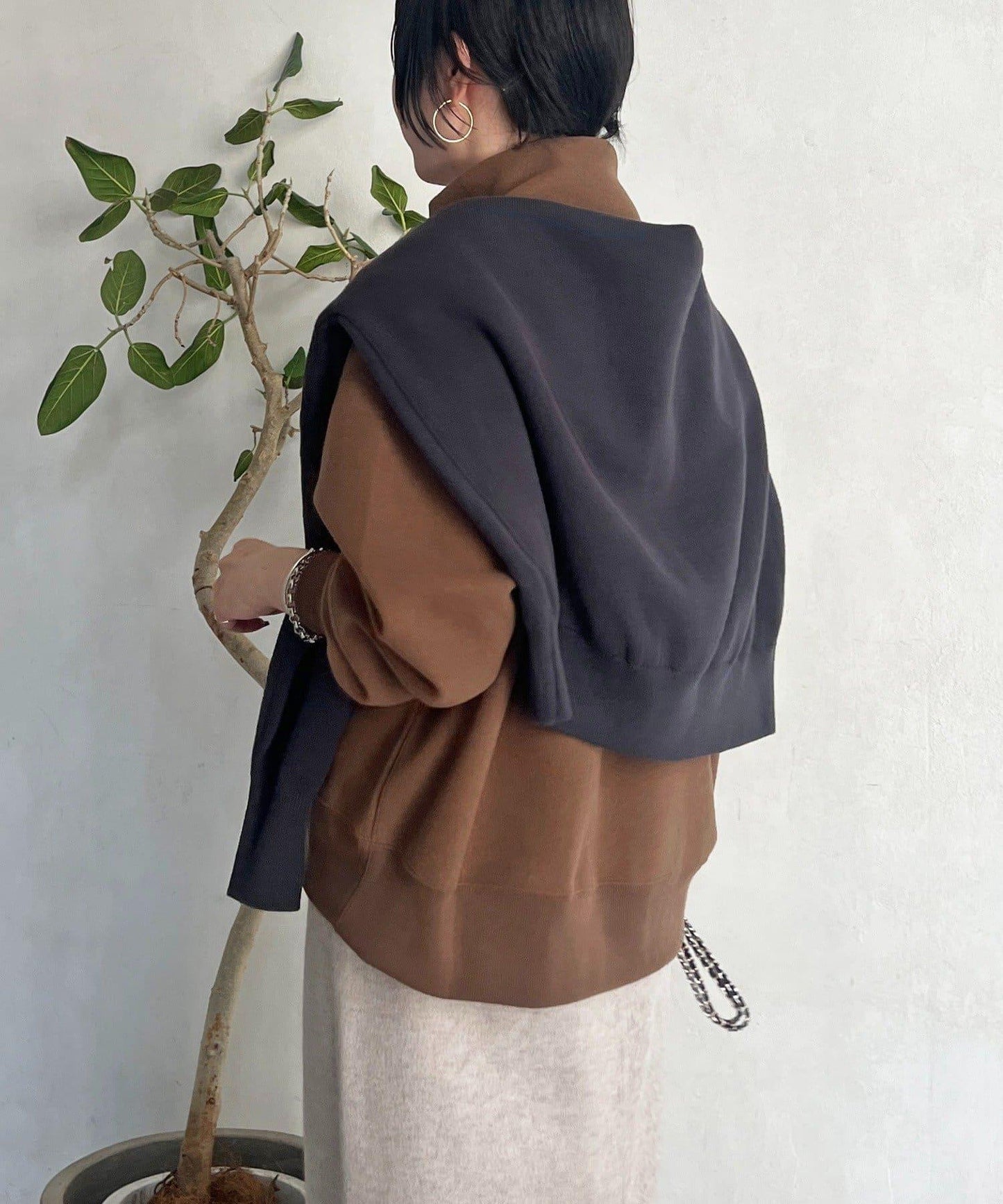 拉鍊羊羔絨套頭衫