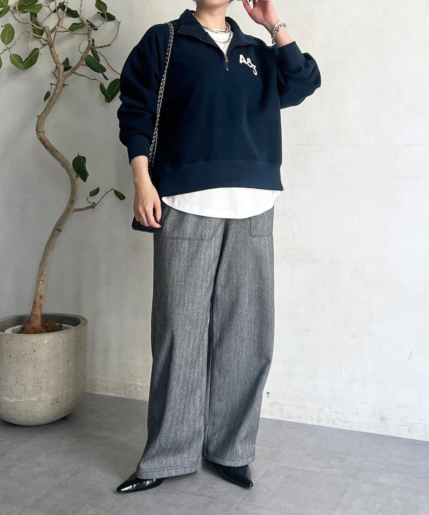 拉鍊羊羔絨套頭衫