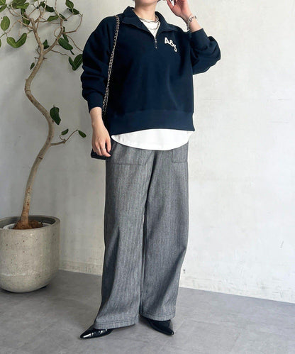 拉鍊羊羔絨套頭衫