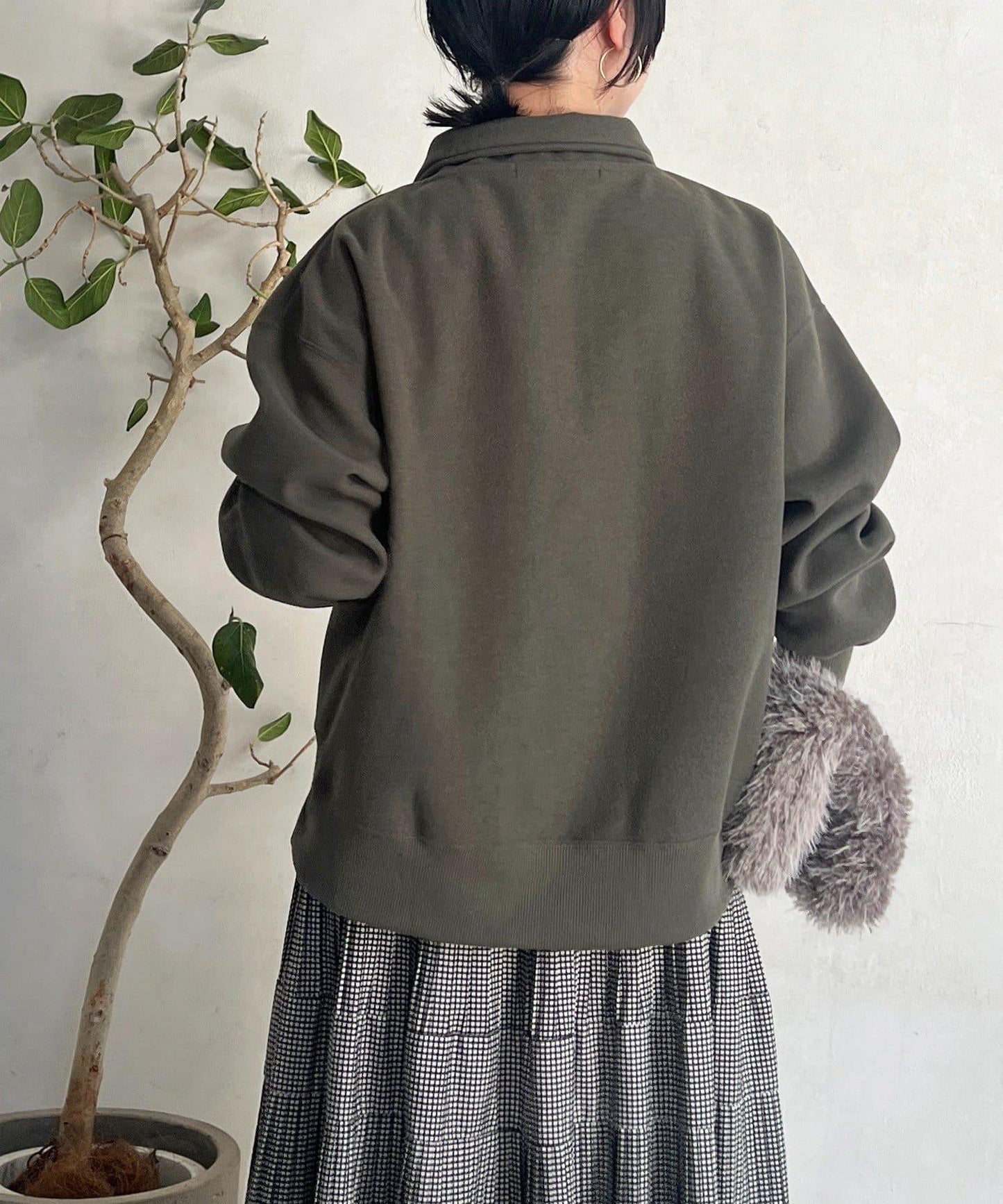 拉鍊羊羔絨套頭衫