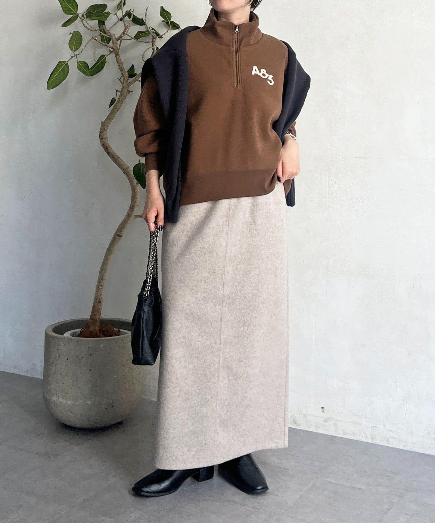 拉鍊羊羔絨套頭衫