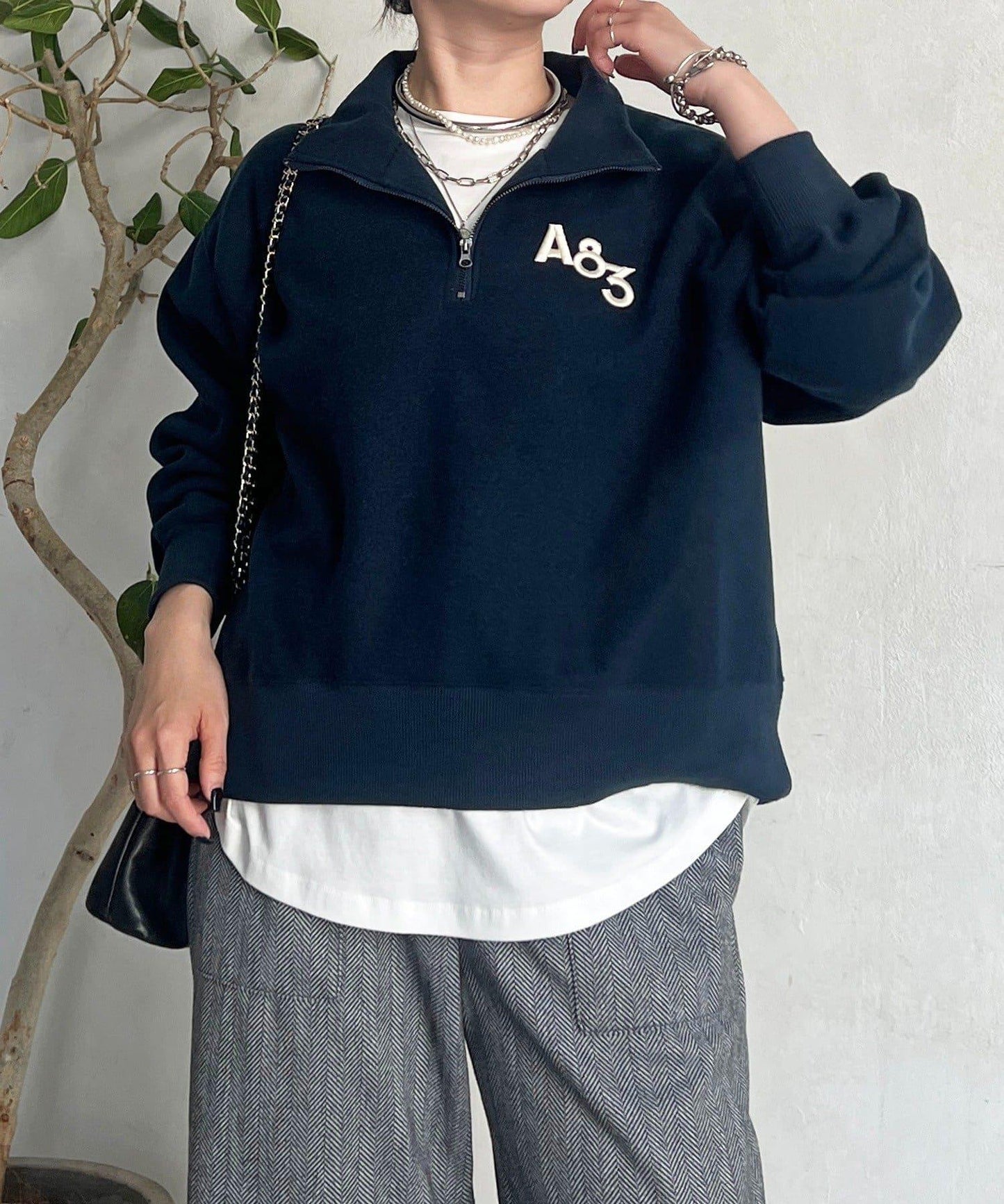 拉鍊羊羔絨套頭衫