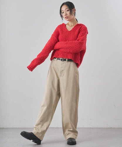 低密度針織開襟套頭衫