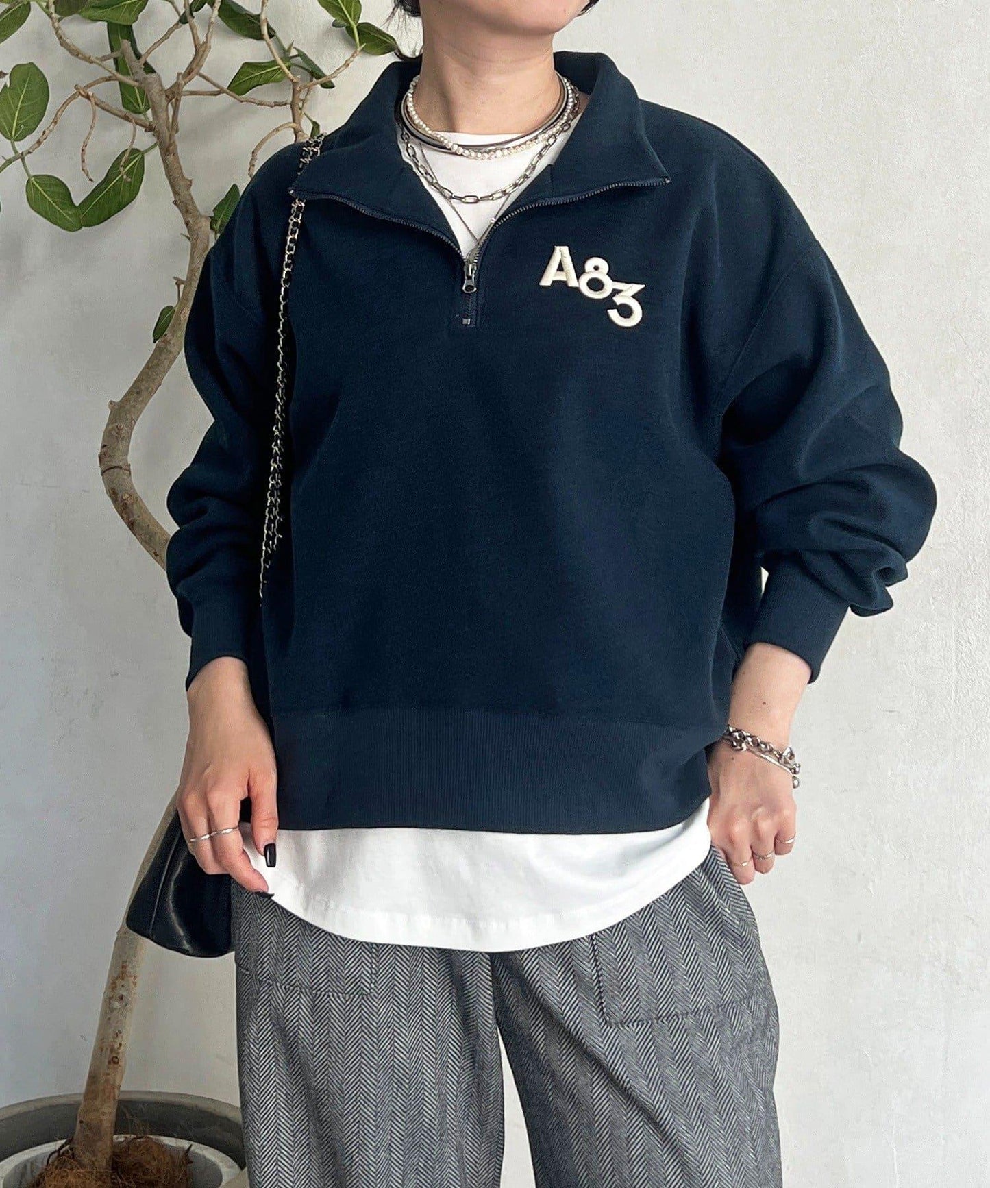 拉鍊羊羔絨套頭衫