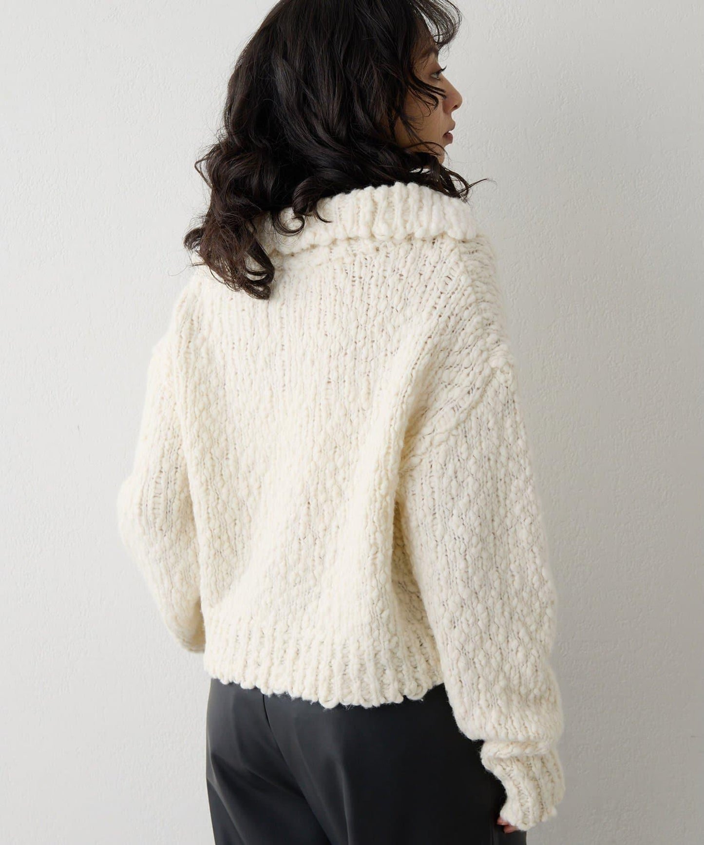 低密度針織開襟套頭衫