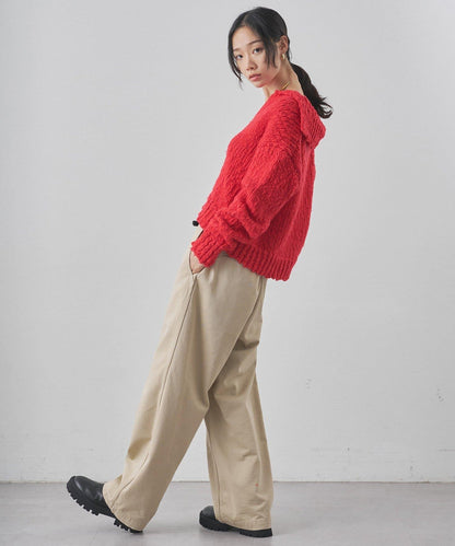 低密度針織開襟套頭衫