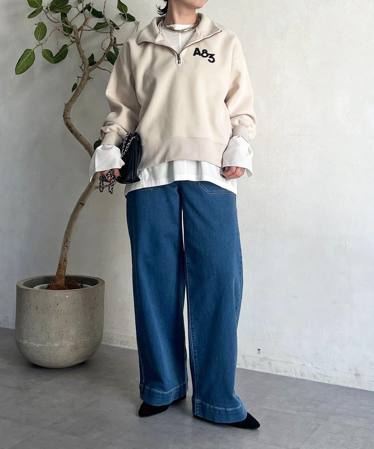 拉鍊羊羔絨套頭衫