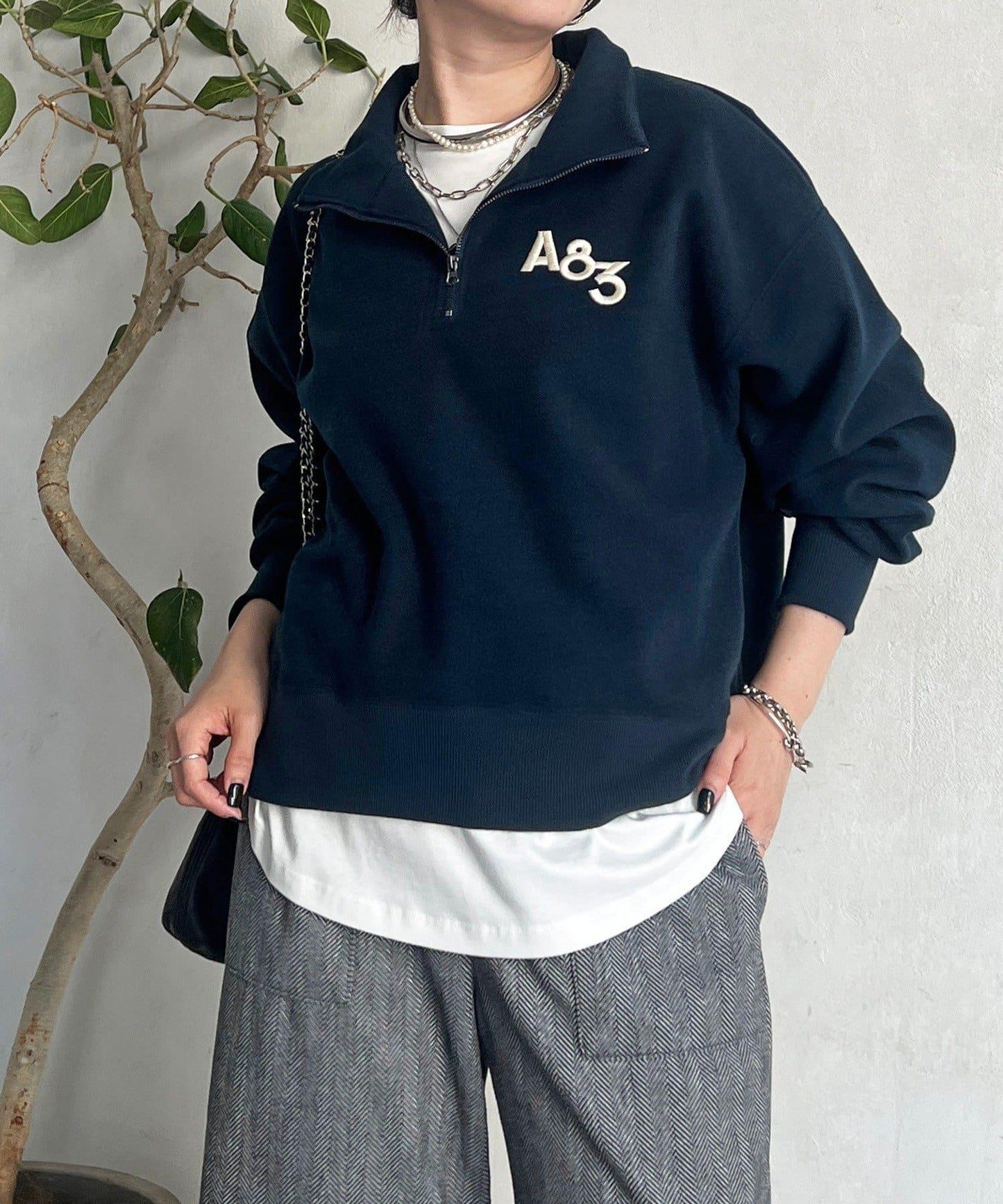 拉鍊羊羔絨套頭衫